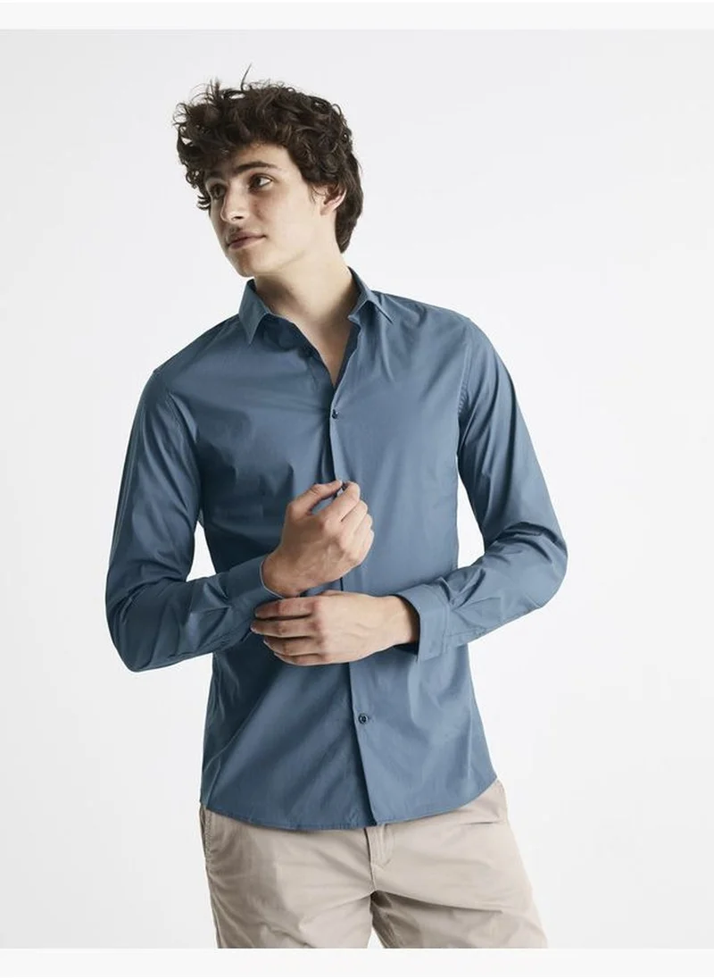 سيليو Celio Casual Long Sleeve Shirts - Blue