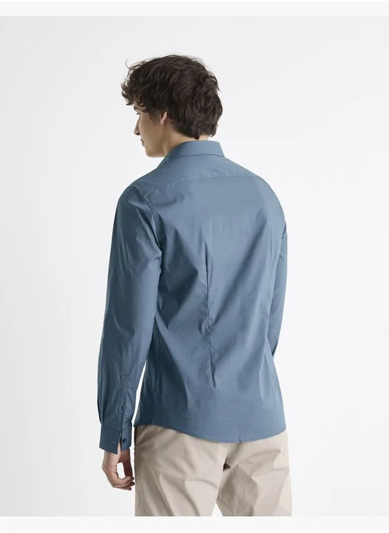 سيليو Celio Casual Long Sleeve Shirts - Blue