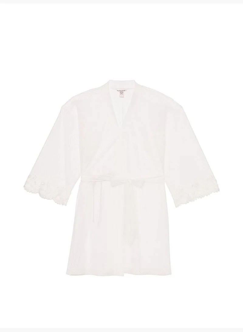 Victoria's Secret Sheer Boho Floral Embroidery Short Robe
