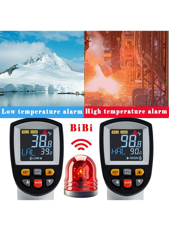 Benetech Gt750 Infrared Thermometer Data Logger -58℉~1382℉(-50℃~750℃) With 30 Groups Memory, Ir Laser Pyrometer Gun With High Low Temperature Alarm & Max Min Dif Avg Value For Cooking Auto Repair - Image 3