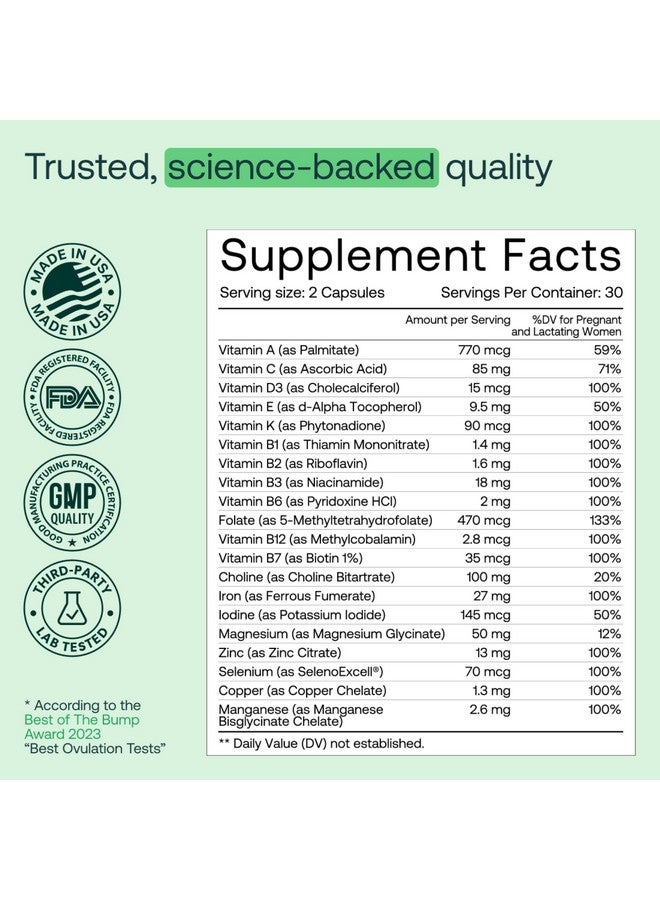 MIRA Prenatal Multi-Vitamins for Women, Folate & Choline, Supplement for Before, During, and Post Pregnancy, Support Your Pregnancy & Fetal Development, 60 Capsules (30 Servings), 1 Pack - Image 5