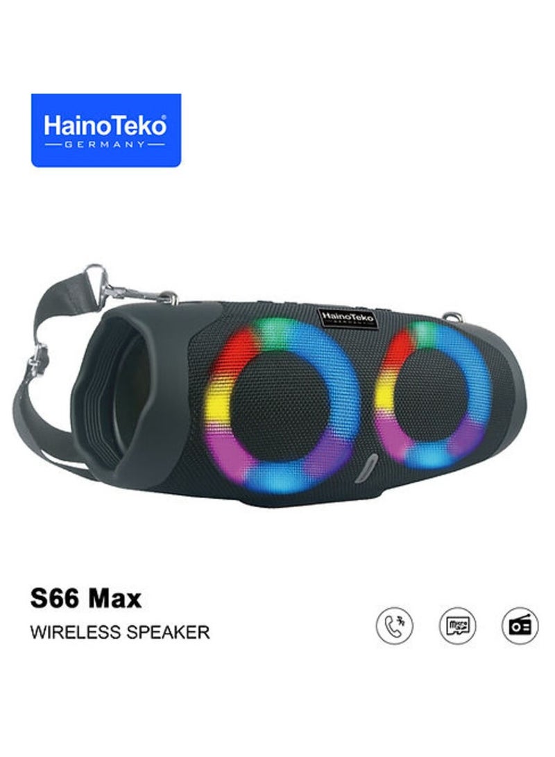Haino Teko S66 Max Portable Wireless Speaker With High-Quality Audio RGB Lighting For Indoor and Outdoor Green - Image 3