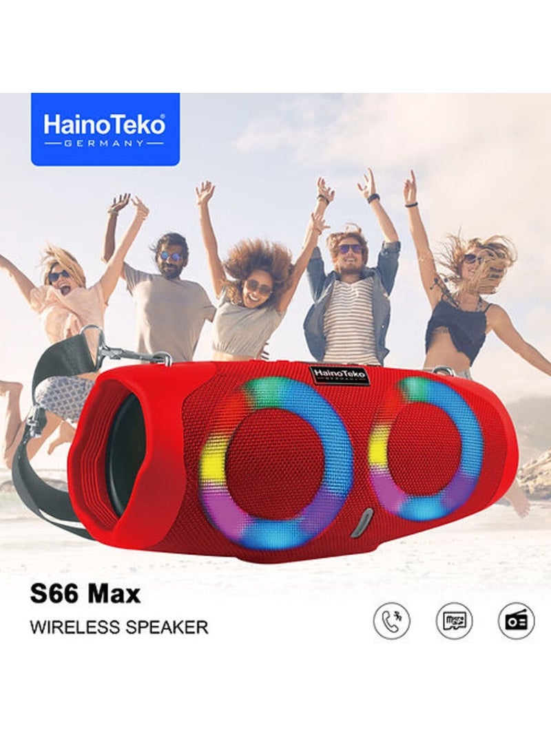 Haino Teko S66 Max Portable Wireless Speaker With High-Quality Audio RGB Lighting For Indoor and Outdoor Green - Image 4