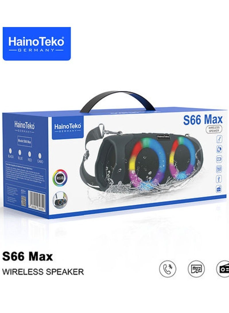 Haino Teko S66 Max Portable Wireless Speaker With High-Quality Audio RGB Lighting For Indoor and Outdoor Green - Image 5