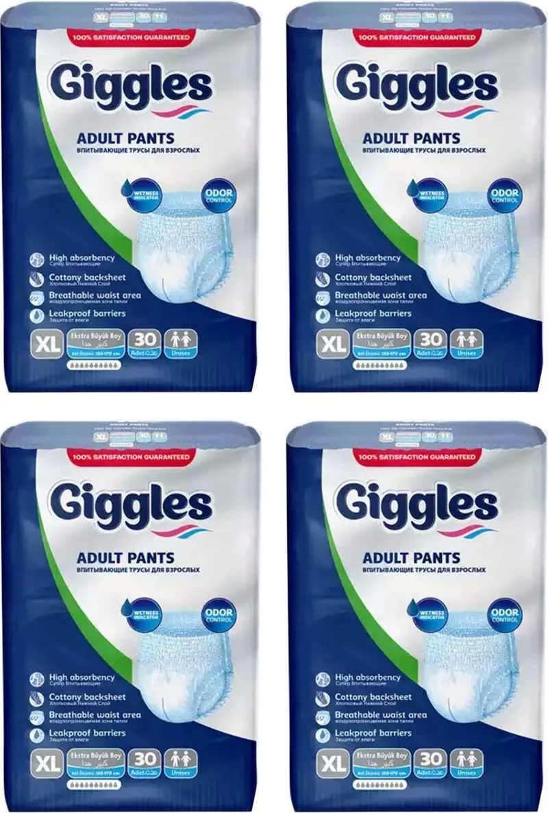جيجلز Pantyhose Adult Diaper Xlarge 120 Pieces