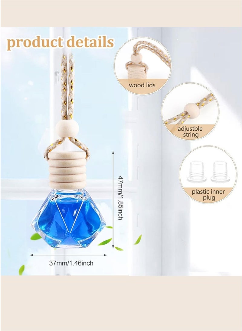مجيد زجاجات معطر جو للسيارة، رائحة خفيفة تدوم طويلاً، قلادة زيت عطري للسيارة (زجاجتان مملوءتان) - Image 4
