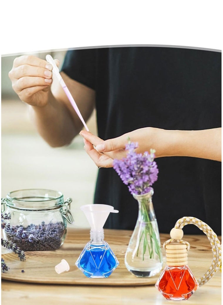 مجيد زجاجات معطر جو للسيارة، رائحة خفيفة تدوم طويلاً، قلادة زيت عطري للسيارة (زجاجتان مملوءتان) - Image 5