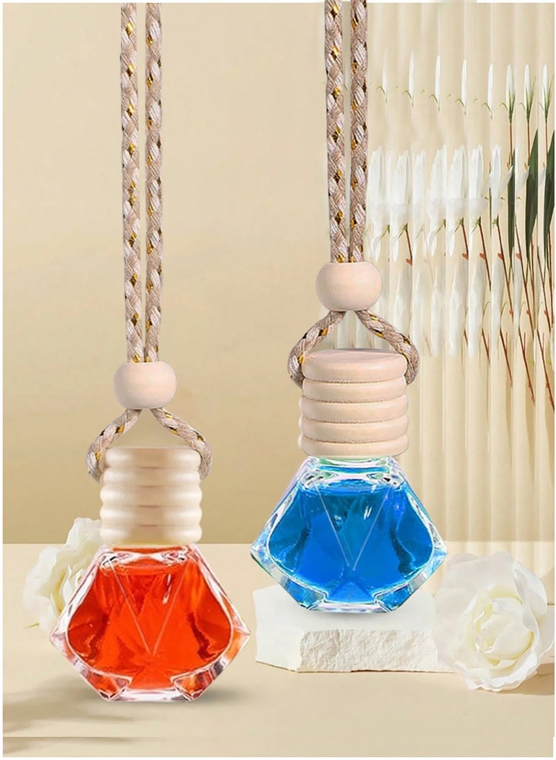 مجيد زجاجات معطر جو للسيارة، رائحة خفيفة تدوم طويلاً، قلادة زيت عطري للسيارة (زجاجتان مملوءتان) - Image 1