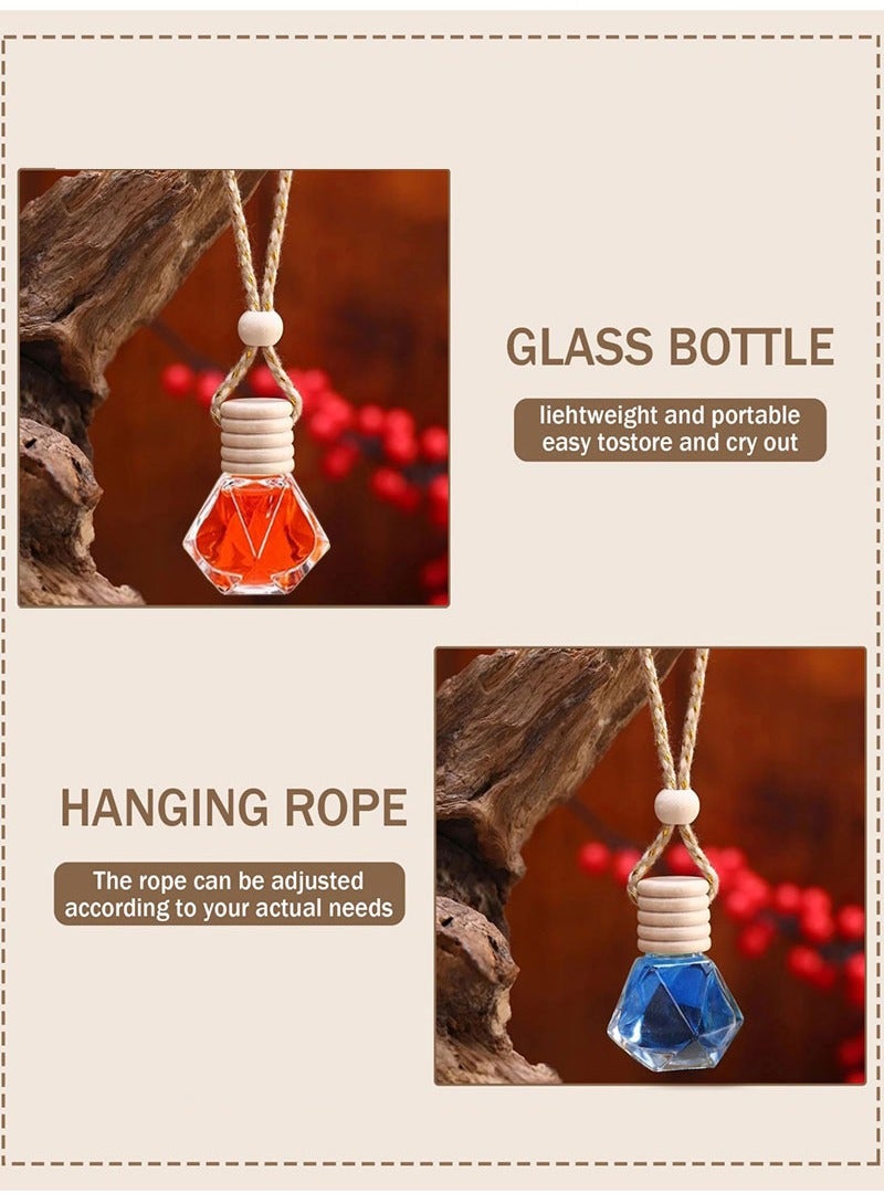 مجيد زجاجات معطر جو للسيارة، رائحة خفيفة تدوم طويلاً، قلادة زيت عطري للسيارة (زجاجتان مملوءتان) - Image 3