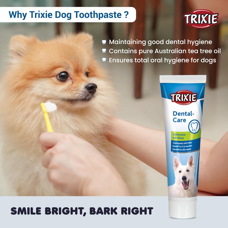 Trixie Mint Flavor Toothpaste, Oral & Dental Care for Dogs, Freshens breath, fights plaque, 100 g (Pack of 3) - Image 5
