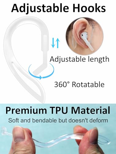 A-Focus Anti-Slip Set for AirPods 4 Silicone Adjustable Ear Hook Ergonomic Design Wings Wingtip Ear Hooks Tips Strap Sport Earbuds Accessories Eartip Compatible with AirPods 4th White - Image 4