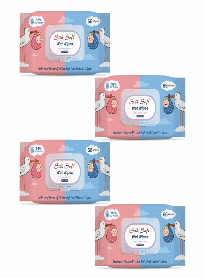 Silk Soft Multipurpose Baby Wet Wipes - 264 Wipes (66 x 4 Packs) | Gentle, Alcohol-Free & Hypoallergenic | Effective Cleaning for Hands, Face & Surfaces - Image 1