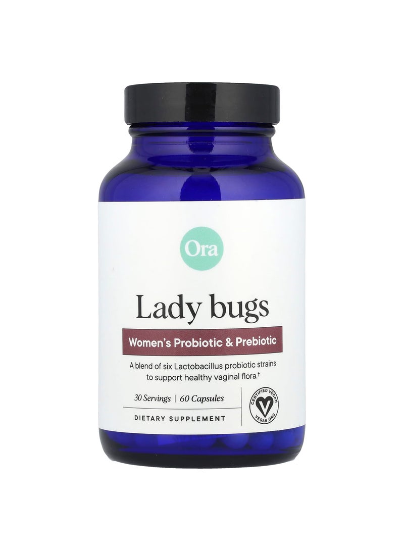 Lady Bugs, Women's Probiotic & Prebiotic, 60 Capsules