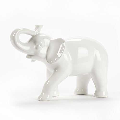 Abbott Collection Ceramic Elephant Figurine, White (Large) - Image 3