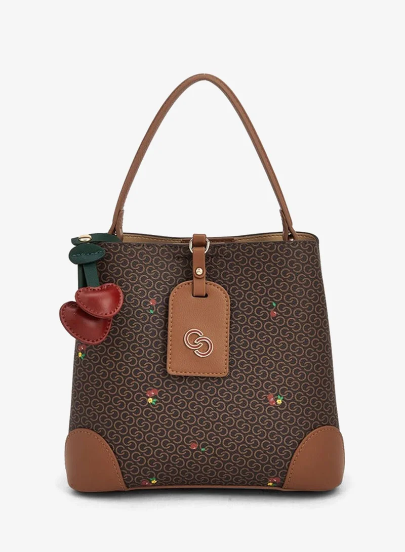 سيليست Monogram Cherry Print Tote Bag with Handle