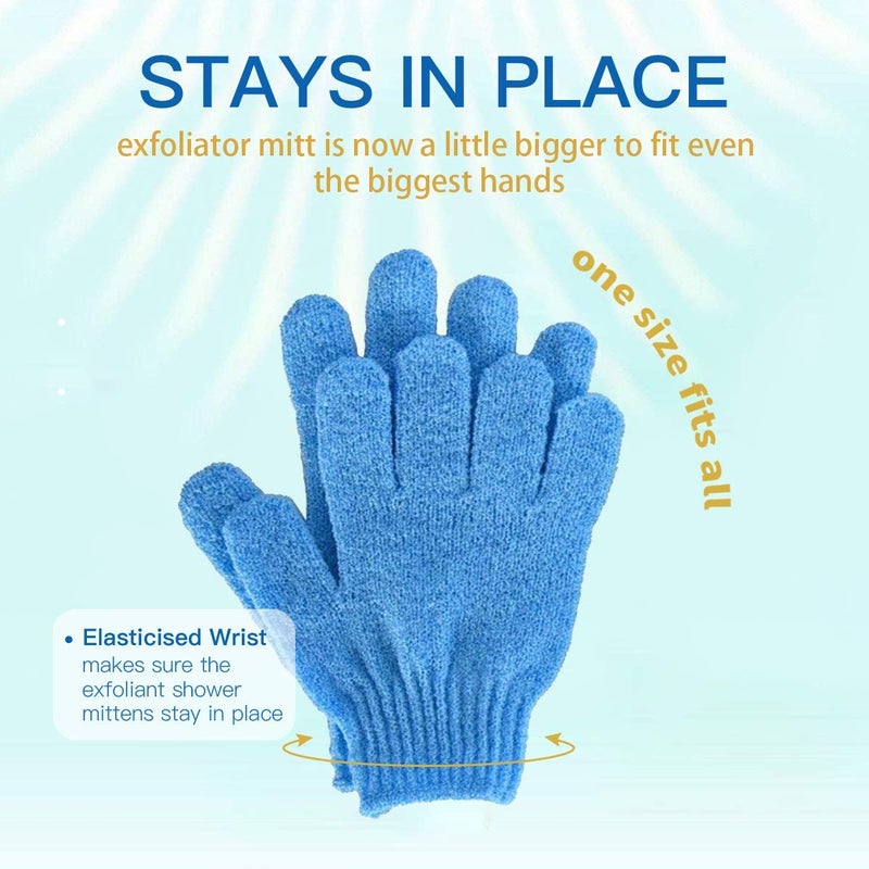 ATB 4 Pairs Exfoliating Gloves - Premium Scrub Wash Mitt for Bath or Shower - Luxury Spa Exfoliation Accessories For Men and Women - Image 3
