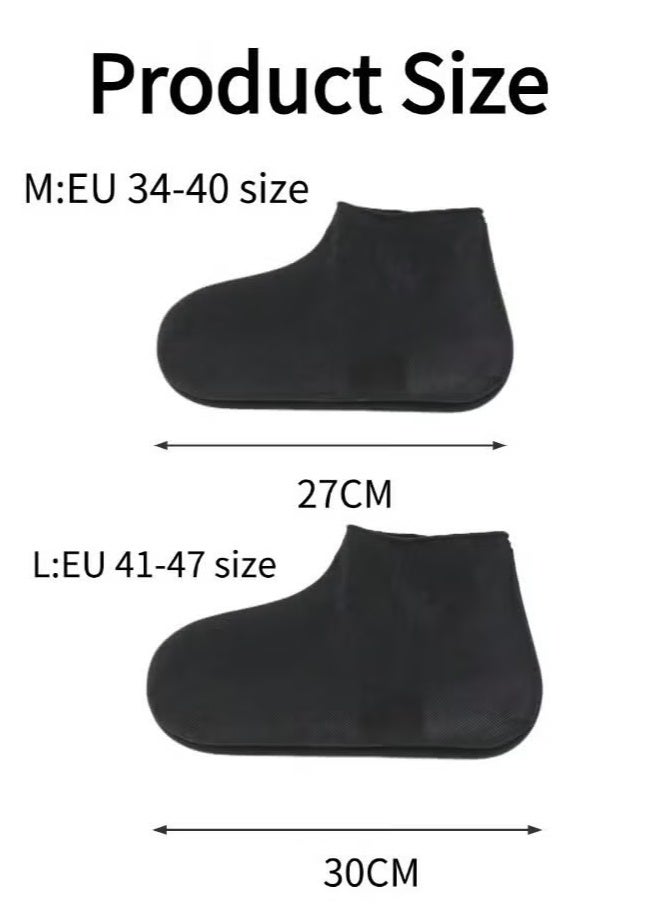 ZNARO 2 Pairs Silicone Shoe Covers, Waterproof Non-Slip Overshoes for Rain Outdoor Cycling, Protectors for Men Women - Image 4