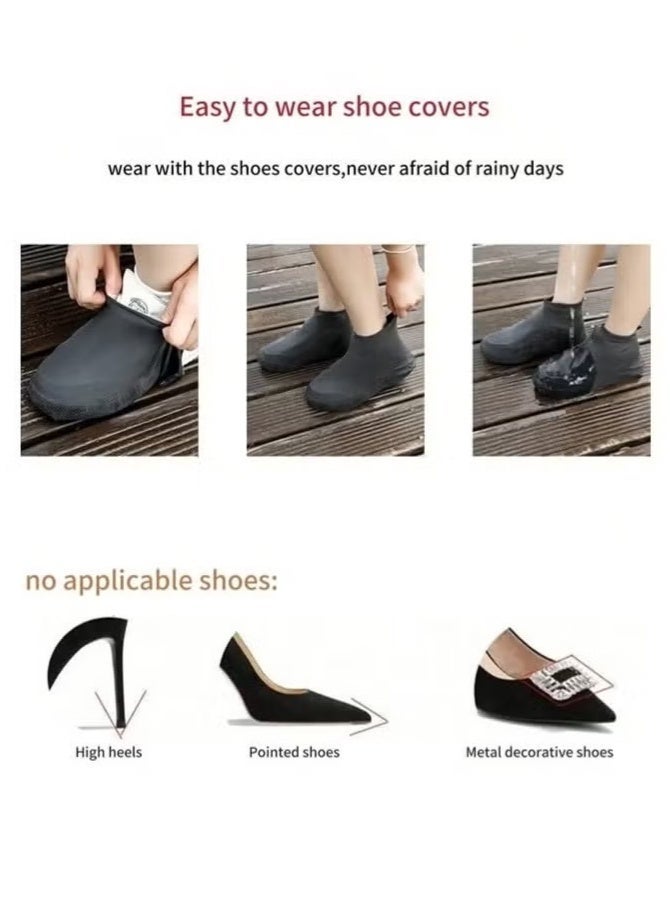 ZNARO 2 Pairs Silicone Shoe Covers, Waterproof Non-Slip Overshoes for Rain Outdoor Cycling, Protectors for Men Women - Image 5