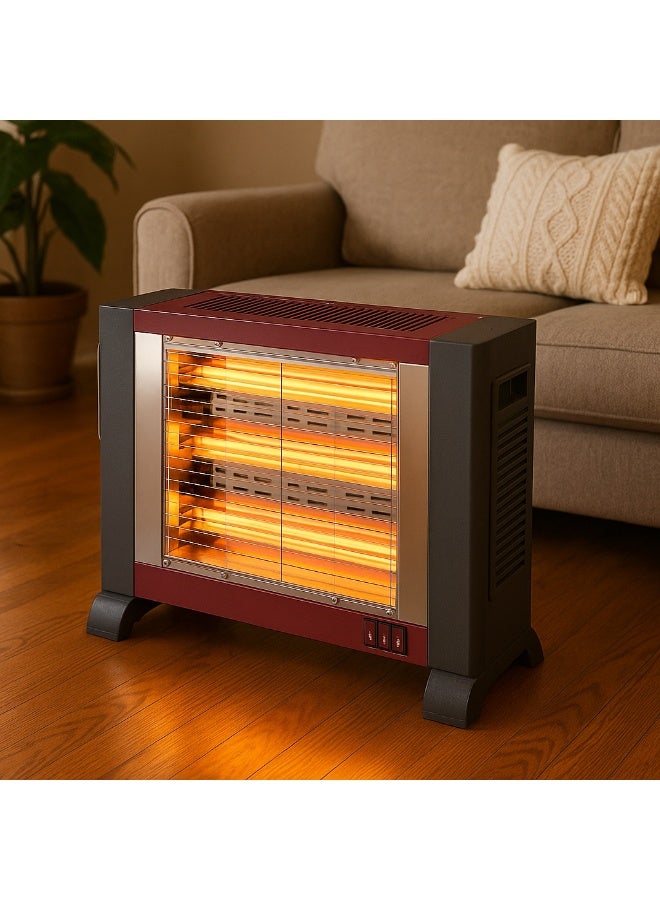 Home Master Electric Heater with 4 Heating Tubes – 1600W Model HM-2757– Vertical Design with Wheels for Easy Mobility, Balanced Heat Distribution, Fast and Safe Heating, and Adjustable Temperature Control - Image 5
