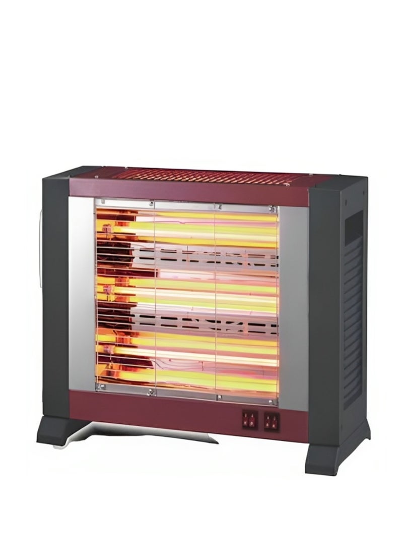 Home Master Electric Heater with 4 Heating Tubes – 1600W Model HM-2757– Vertical Design with Wheels for Easy Mobility, Balanced Heat Distribution, Fast and Safe Heating, and Adjustable Temperature Control - Image 3