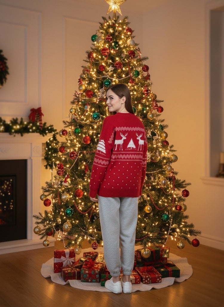 A.M Christmas themed sweater, autumn winter, one size fit all - Image 5