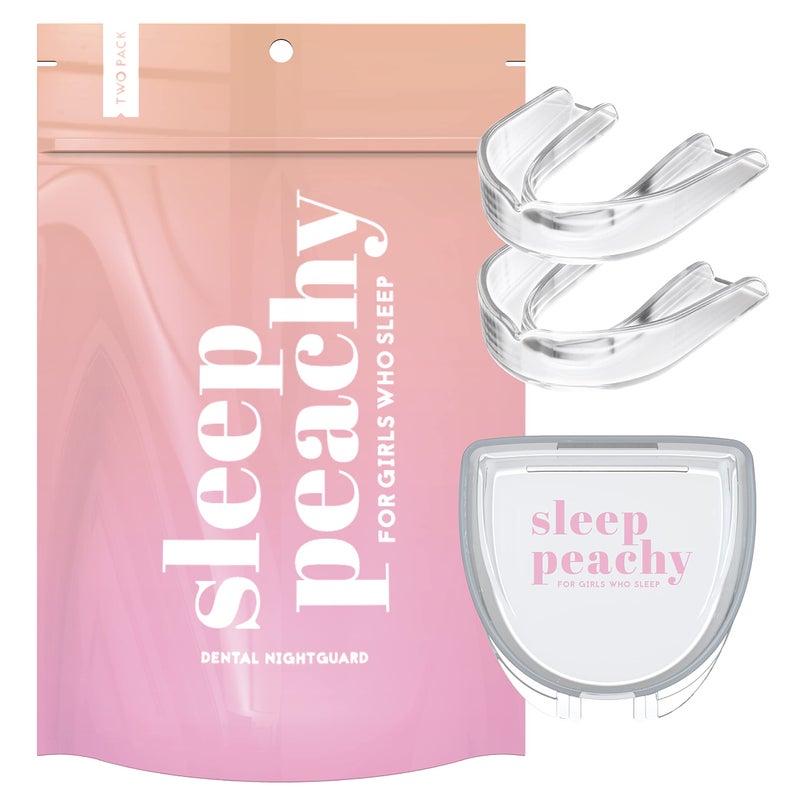 Sleep Peachy Night Guard for Women Pack of 2 Mouth Guard for Teeth Grinding Clenching and Bruxism Clear