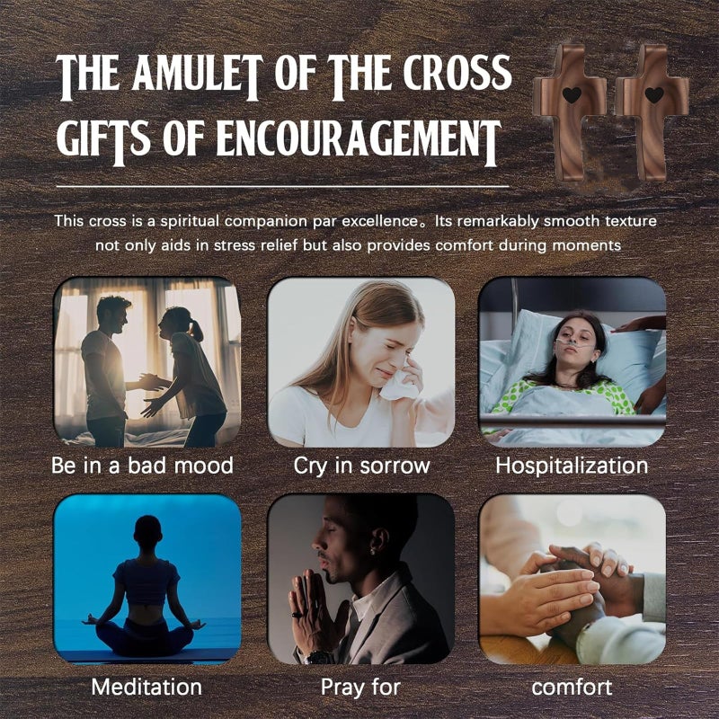REATIFUL Wooden Cross Fidget,Cross My Heart,Small Wooden Crosses for Pocket Prayers,Prayer Cross for Hand,Pocket Cross Christian Gifts for Women and Fidget Toys for Adults (6PCS) - Image 5