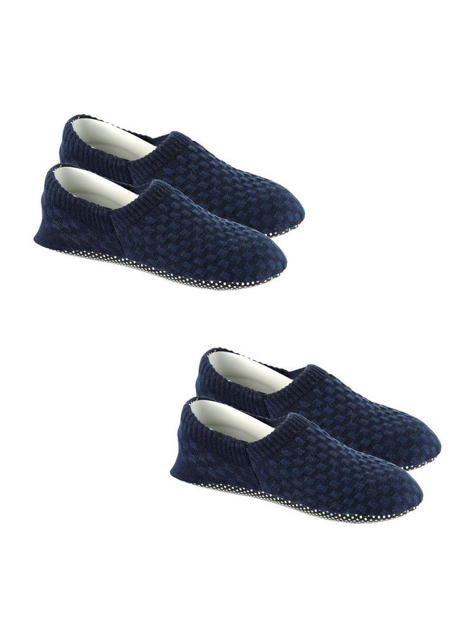 Footmate - Footmate Lightweight Anti-Skid House Shoes, Anti Slip/Skid Rubber Grip Casual House Slipper Socks, Low Cut Socks for Home, Office, Living Room, Bedroom - NAVY, Size- XL (27 cm) (2 Pair Pack) - Image 1
