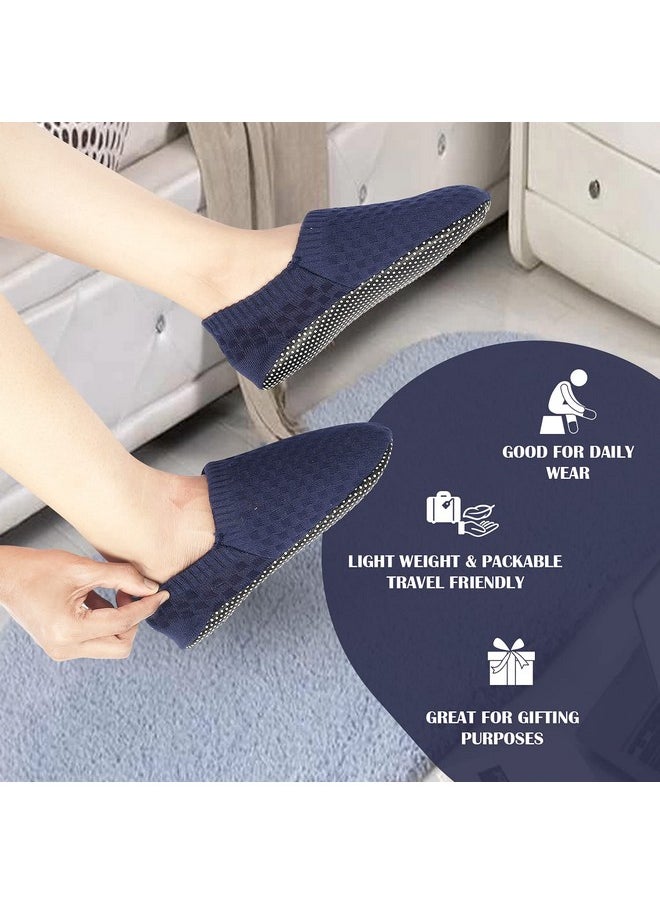 Footmate - Footmate Lightweight Anti-Skid House Shoes, Anti Slip/Skid Rubber Grip Casual House Slipper Socks, Low Cut Socks for Home, Office, Living Room, Bedroom - NAVY, Size- XL (27 cm) (2 Pair Pack) - Image 1