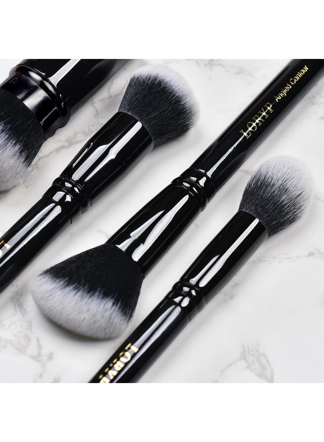LORYP LORYP 4 Pcs Full Face Professional Makeup Brushes Set with Retractable Kabuki Airbrush For Powder,Liquid,Cream,Angled Blush Brush, Foundation Brush, Tapered Highlight Brush  - Image 4