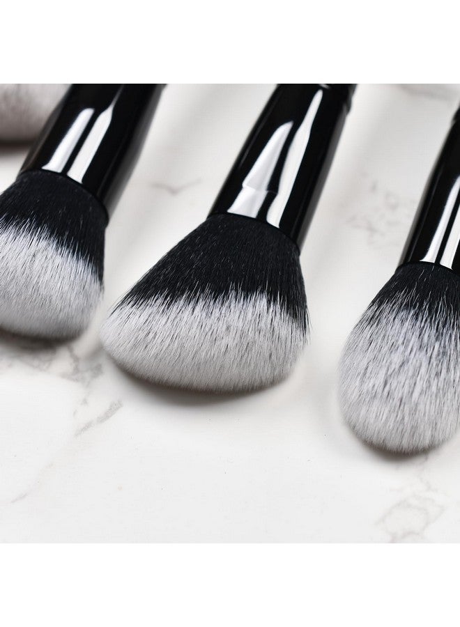 LORYP LORYP 4 Pcs Full Face Professional Makeup Brushes Set with Retractable Kabuki Airbrush For Powder,Liquid,Cream,Angled Blush Brush, Foundation Brush, Tapered Highlight Brush  - Image 2