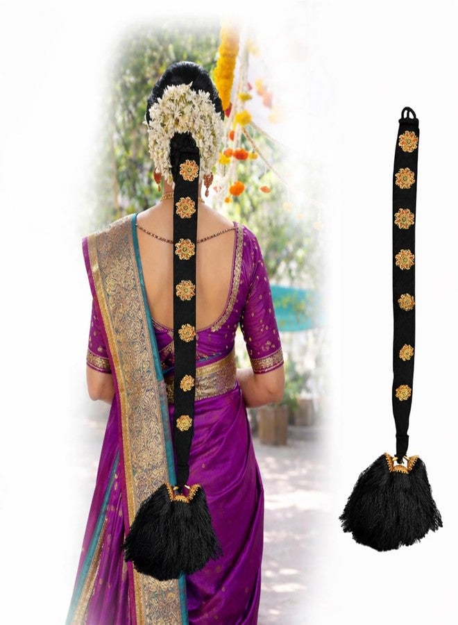 VAMA FASHIONS Traditional Bharatanatyam Savaram Jada Billalu Kuchipudi Kunjalam Kemp Ready hair jadai Wedding jewellery for Women & Girls - Image 5