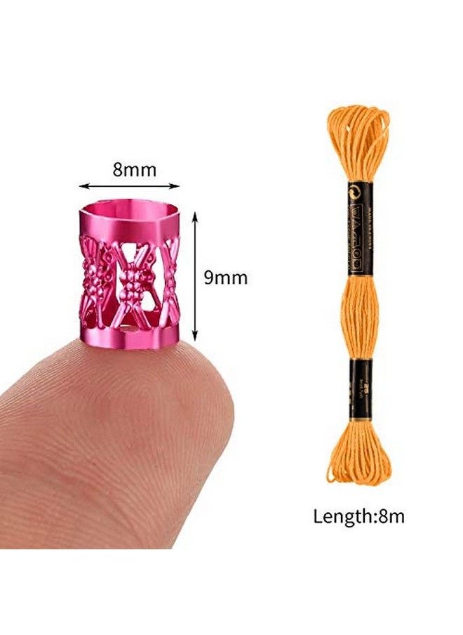 WILLBOND 162 Pieces Hair Accessory String Includes 12 Pieces Hair Braiding String Colorful String For Hair And 150 Pieces Metal Hair Cuffs  - Image 5