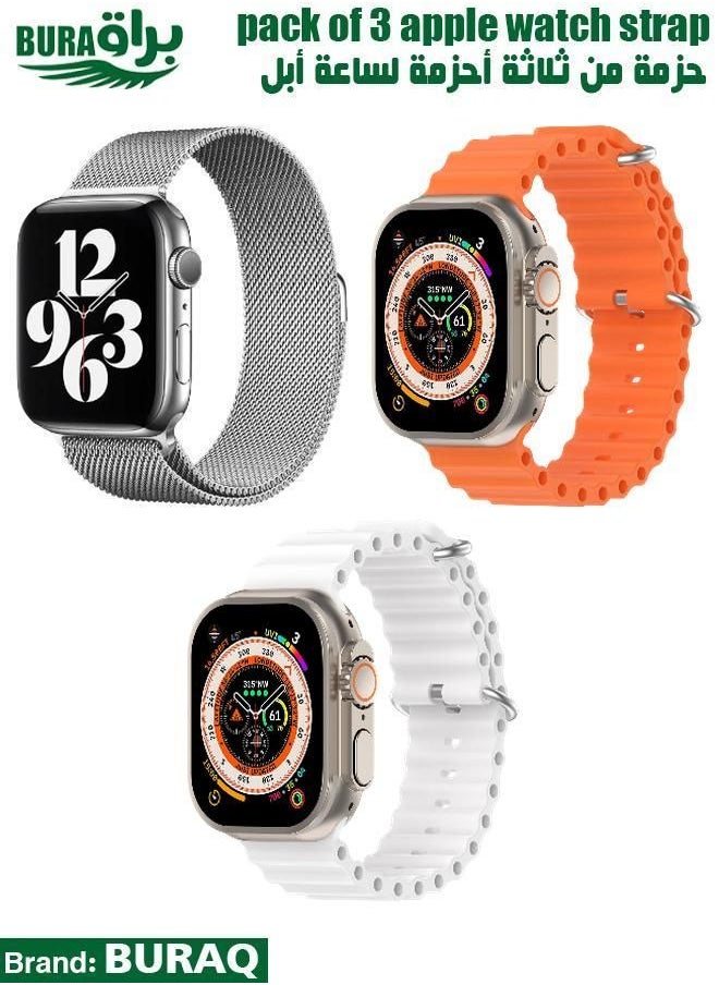 BURAQ - Apple Watch Band Strap For Apple Watch Ultra 2/Ultra 49mm, Series 10 46mm, 9/8/7 45mm, SE2/SE/6/5/4 44mm, 3/2/1 42mm - Image 1