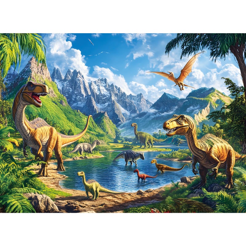 VOLUVOLU 300 Pieces Dinosaur Puzzles for Adults Lake Animals Puzzle for Adults Children Tyrannosaurus Puzzle 300 Pieces Gift for Birthday Home Decor Fun for Family Entertainment205 15 in - Image 3