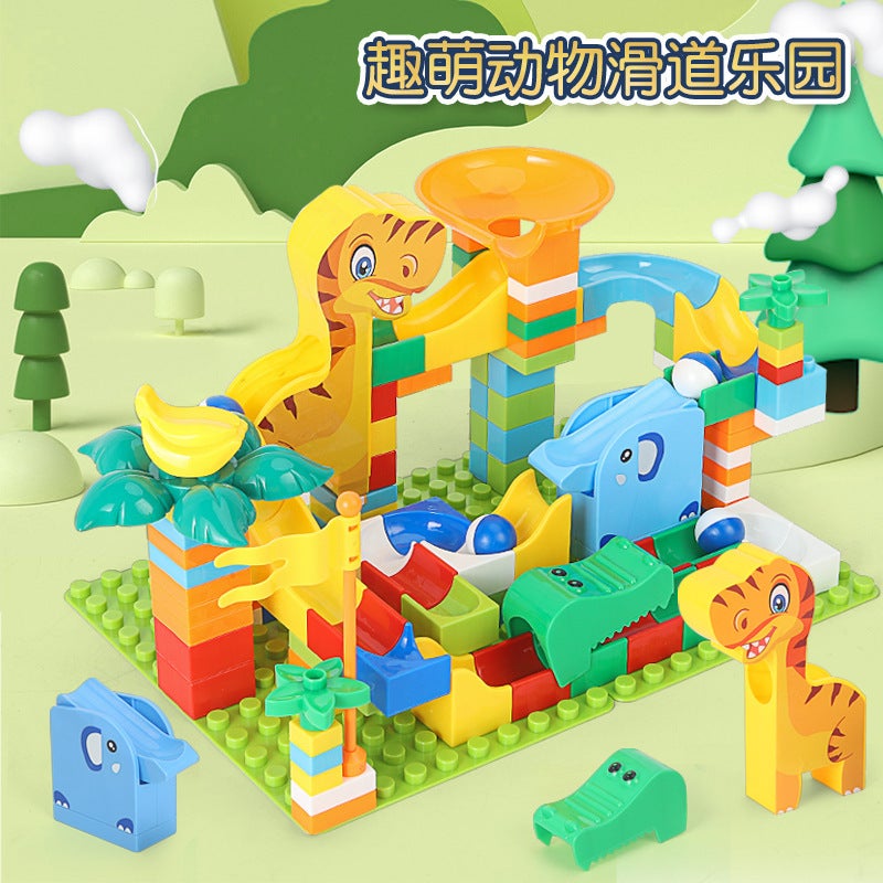 Big Particle Building Blocks To Build Animal Dinosaur Paradise Varied Ball Slide Educational Children'S Toy Boy 3 Years Old Female - Image 2