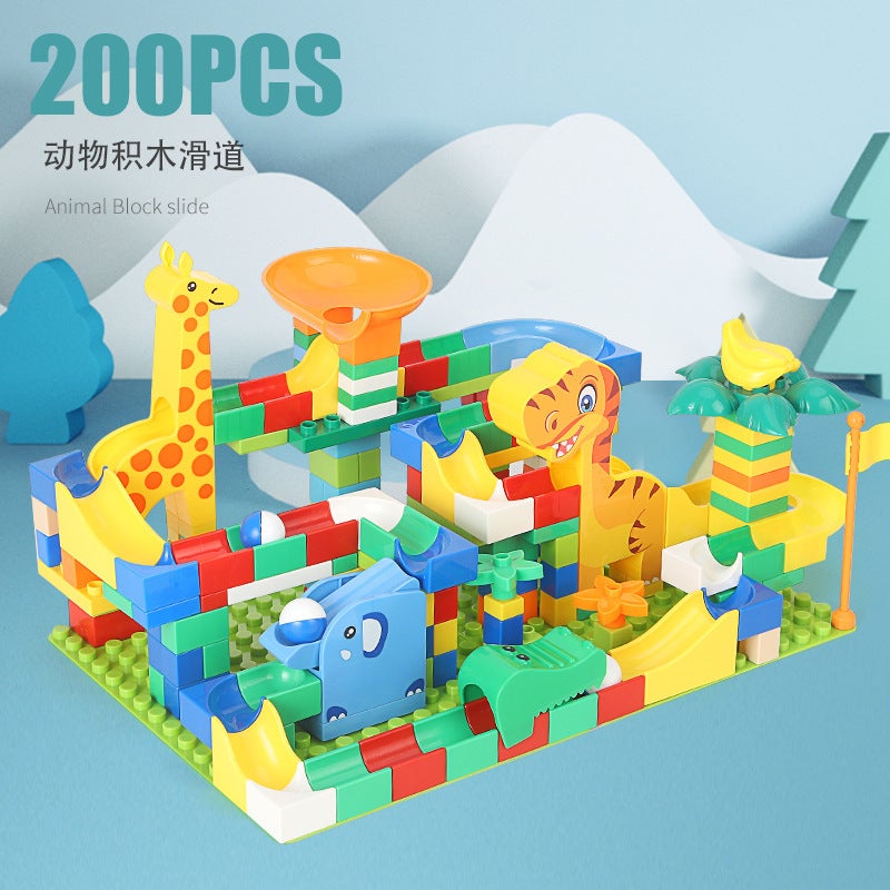 Big Particle Building Blocks To Build Animal Dinosaur Paradise Varied Ball Slide Educational Children'S Toy Boy 3 Years Old Female - Image 3