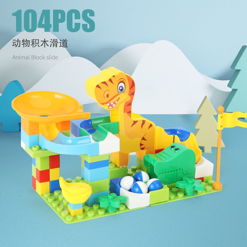 Big Particle Building Blocks To Build Animal Dinosaur Paradise Varied Ball Slide Educational Children'S Toy Boy 3 Years Old Female - Image 1