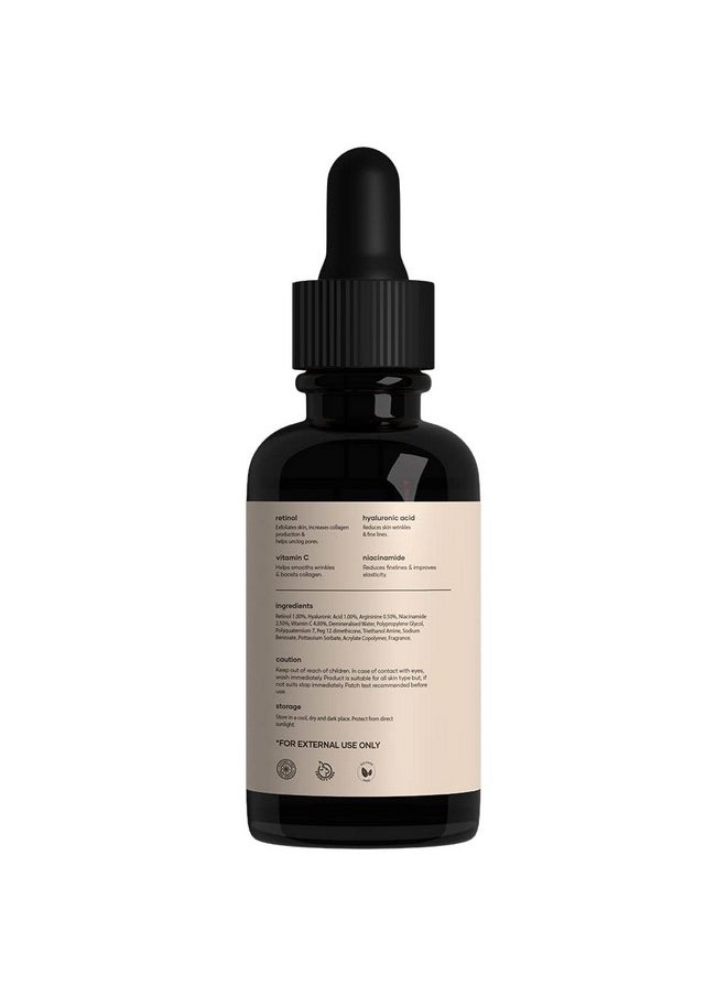 mars by GHC - Anti Aging Serum With 1% Retinol Face Serum | Night Serum With Vitamin C, Niacinamide & Hyaluronic Acid To Reduce Fine Lines & Wrinkles | For Women | Beginner Friendly | 30 Ml - Image 1