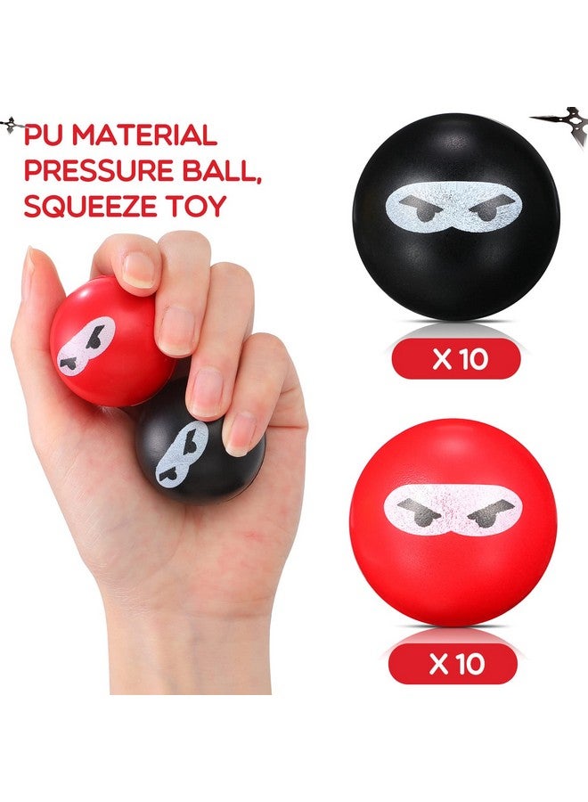 Jerify 20 Pieces Ninja Stress Relief Balls Sensory Stress Balls Bulk For Kids And Adults Pu Squeeze Stretchy Balls Soft Fidget Toy For Carnival Reward Party Bag Xmas Gift - Image 3