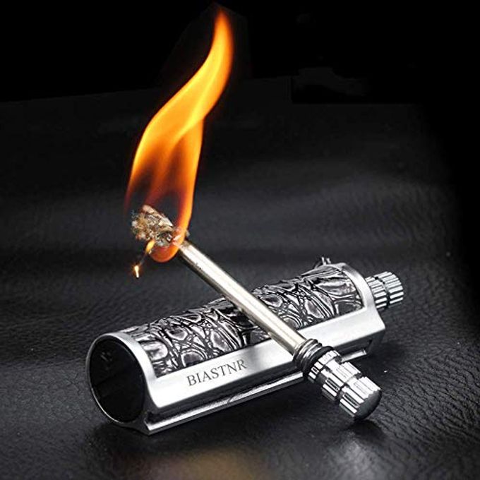 BIASTNR Permanent Match Matchstick Fire Starter 2 Pack, Keychain Flint Metal Immortal Lighter, Kerosene Refillable Flint Lighter For Camping Hiking - Image 2