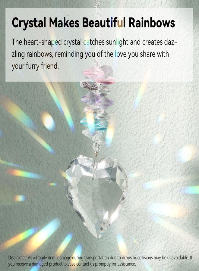 AMETHUARTZ Pet Memorial Suncatcher - Dog Memorial Gifts, Pet Loss Sympathy, Thoughtful Dogs and Cats Bereavement Remembrance Gifts, Natural Cat's Eye Paw Crystal Suncatcher(Peacock Blue) - Image 4