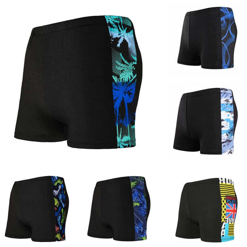 Generic Swimming Trunks Mens Adult Boxer Lace-Up Three-Point Loose Large Size Training Hot Spring Rafting Park Swimsuit Factory Direct Sale Random mixed colors [wholesale special photography] 