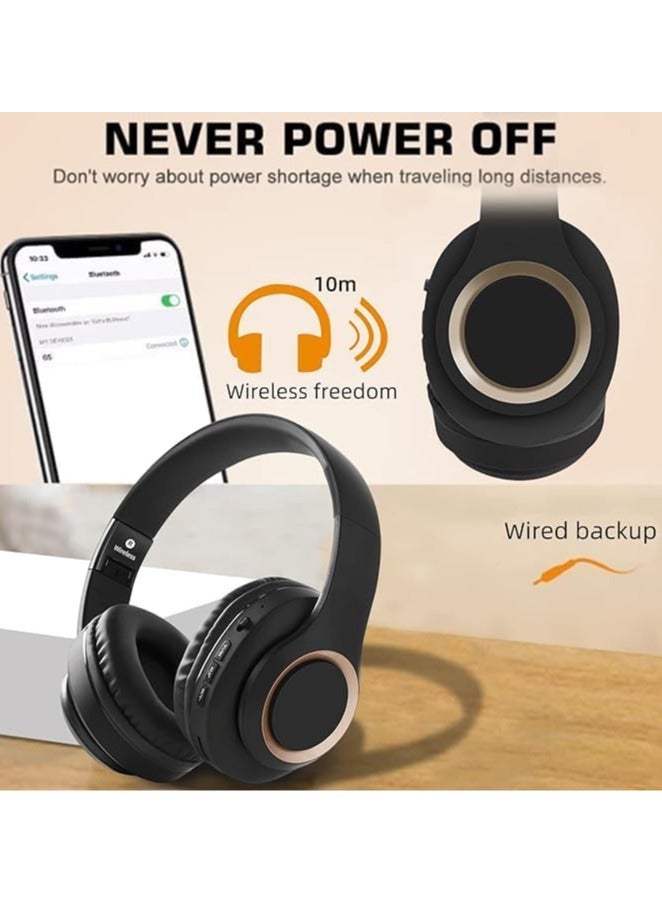 Bluetooth Headset with Mic, Wireless Bluetooth Headset, Foldable Wireless and Wired Stereo Headphones, Soft Earmuffs and Lightweight for Long-Term Wearing (Gray-red) - Image 5