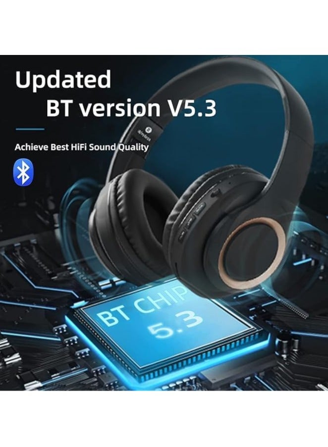 Bluetooth Headset with Mic, Wireless Bluetooth Headset, Foldable Wireless and Wired Stereo Headphones, Soft Earmuffs and Lightweight for Long-Term Wearing (Gray-red) - Image 4