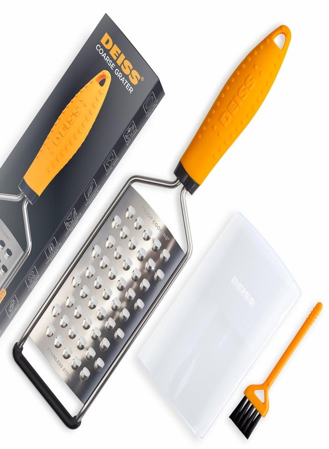 Deiss PRO Coarse Grater & Hand Held Cheese Grater - Sharp Stainless Steel Blades, Non-Slip Handle, Small Cheese Grater for Kitchen, Shredder, Dishwasher Safe - Image 1