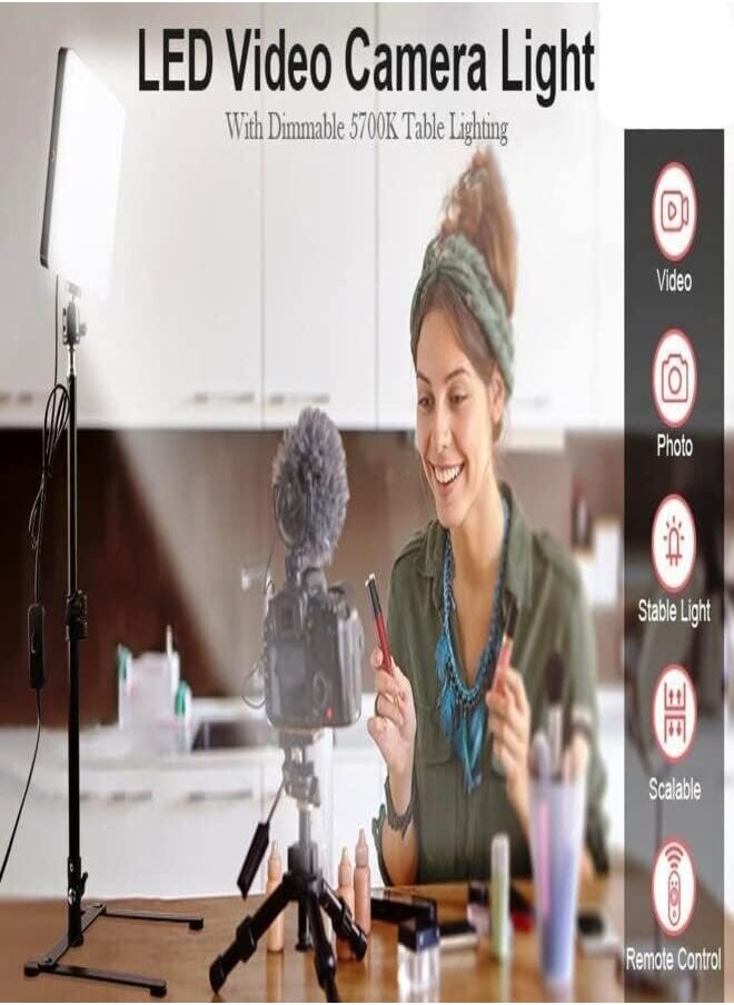 Generic - LED Fill Light Camera Light Portable Photography Light Dimmable Studio Lights for Photo Shooting | Vlog Making | Filming | Online Video Food Recording With Tripod Stand 11 Inch LED Studio Light - Image 1