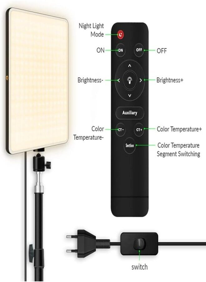Generic - LED Fill Light Camera Light Portable Photography Light Dimmable Studio Lights for Photo Shooting | Vlog Making | Filming | Online Video Food Recording With Tripod Stand 11 Inch LED Studio Light - Image 1