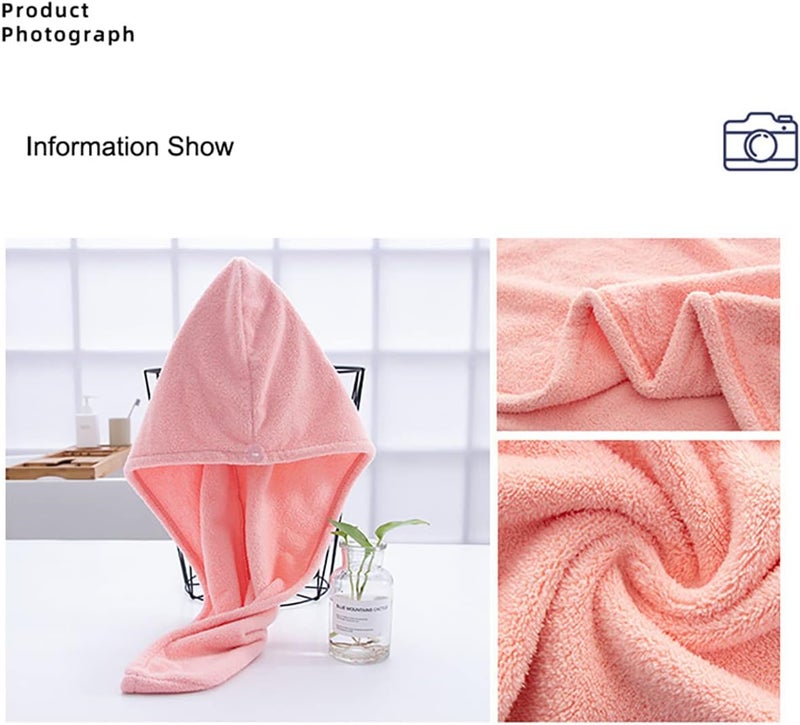 GoodTool 3 Pack Microfiber Hair Towel - Absorbent Quick-Drying Towels with Button Design for Women's Wet Hair - Image 2