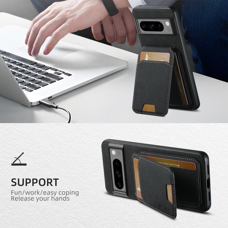 Suteni For Google Pixel 9 H02 Litchi Leather Card Wallet Stand Back Phone Case(Black) - Image 4